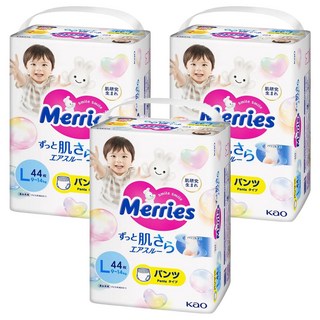 Merries 妙而舒 日本境內版 金緻柔點透氣褲型尿布 9~14kg, L, 132片