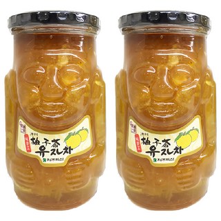韓味不二 濟州柚子茶 果醬, 1kg, 1入, 2罐