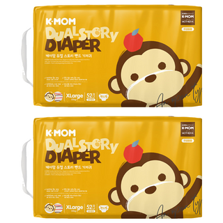 MOTHER-K K-MOM 頂級超薄瞬吸黏貼型尿布 12kg以上, XL, 104片