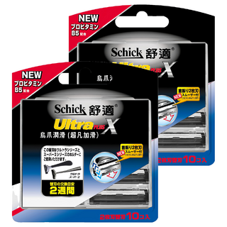 Schick 舒適牌 Ultra Plus 潤滑超凡加滑刮鬍刀片 2枚刃替刃, 10個裝, 2盒