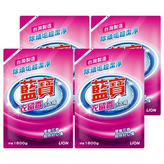 藍寶 衣留香洗衣精補充包 優雅花香 全新洗淨配方 深入去除髒污, 1.8kg, 4包