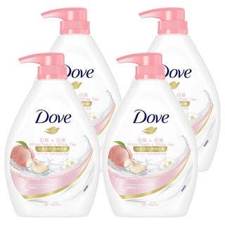 多芬 白桃 x 白茶 水潤透亮 彈嫩肌膚 沐浴露, 900g, 4瓶