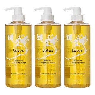 SOAPBERRY 古寶無患子 LOTUS 保濕香蓮卸妝液 適用敏弱性及一般肌膚 溫和不刺激 卸妝潔膚舒緩保濕4效合1, 500g, 3瓶