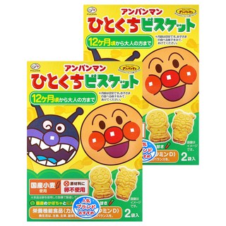 FUJIYA 不二家 麵包超人蔬果餅, 適合12個月以上寶寶, 日本原裝進口, 添加維生素D, 72g, 2盒