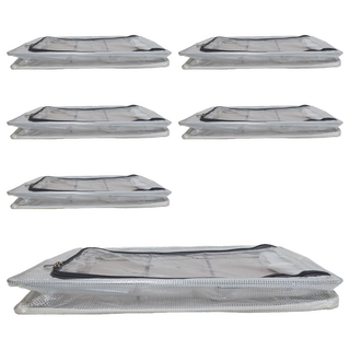 防水床底收納箱 拉鍊設計 節省空間, 40 x 30 x 15cm, 透明, 6個