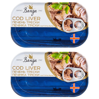 BANGA 鱈魚肝, 開罐即食, 冰島新鮮魚獲製成, 115g, 2罐