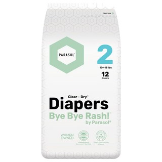 PARASOL Clear + DryTM 新科技水凝尿布 工藝升級版 2, 4~8kg, S, 12片