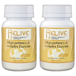 RELIVE 百大蔬果酵素天然B群 600mg 30顆, 2罐