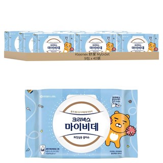 Kleenex 舒潔 Mybidet Kakao Friends 可沖濕式衛生紙 掀蓋型, 40張, 9包