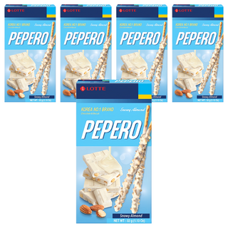 LOTTE PEPERO 杏仁白巧克力棒, 32g, 5盒