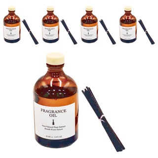 FRAGRANCE 法式精油茶色擴香瓶 室內香氛, 100ml, 5件, 威斯汀白茶