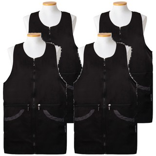 Rosahome 圓點背心圍裙 FREE, 4個, 黑色