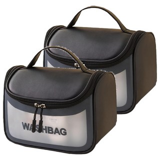 DOSell 盥洗化妝收納包, 2個, 黑色