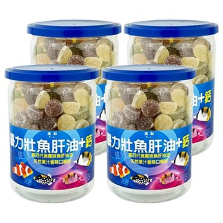 廣融 優力壯魚肝油 + 鈣 軟糖, 275g, 4罐