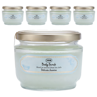 SABON 身體磨砂膏 茉莉花語 320g 溫和去除角質 深層滋潤 使肌膚光滑細緻, 5罐
