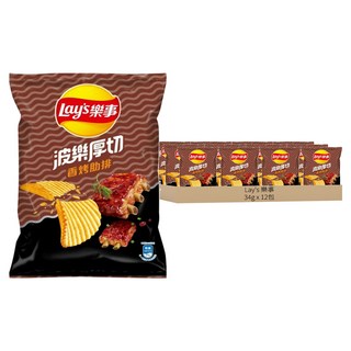 Lay's 樂事 波樂香烤肋排 洋芋片, 34g, 12包
