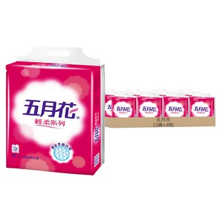 五月花 蓬厚柔抽取式衛生紙, 8包, 12袋