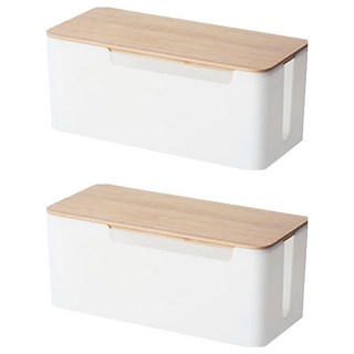 安可 木蓋電線收納盒 02 大號 30 x 13 x 12cm, 2個