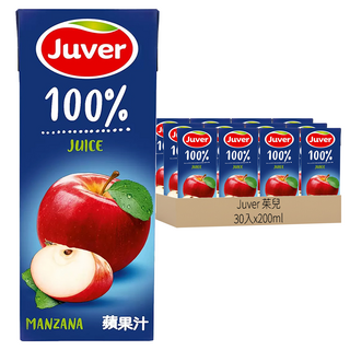 Juver 茱兒 蘋果汁, 200ml, 30入