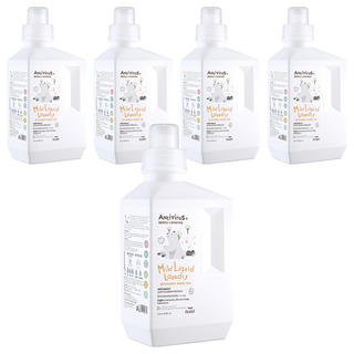 hokki 小怪獸 清除新冠/腸病毒洗衣精 溫和白茶, 5瓶, 1L