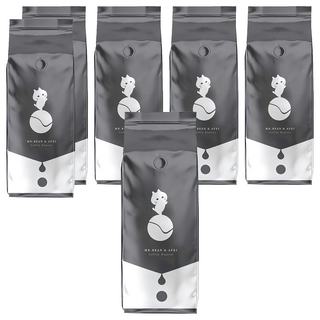 MR.BEAN&AFEI 義式絲絨特調咖啡豆 定期檢驗 CQI認證, 咖啡豆(無研磨), 450g, 6包