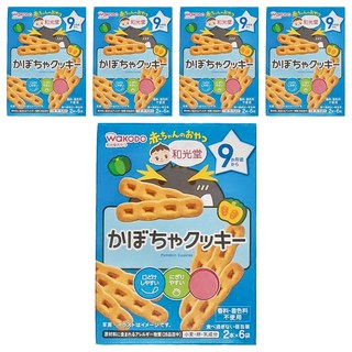 WaKODO 和光堂 南瓜餅乾, 9個月以上寶寶適用, 2本x6袋, 5盒, 57.6g