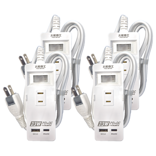 MAX STAR 太星電工 速充寶 PD23W 一開三插快充延長線, 1.2m, 白色, 4條