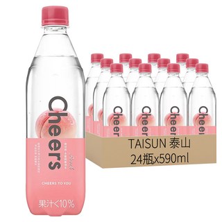 TAISUN 泰山 Cheers Peach 水蜜桃氣泡水, 24瓶, 590ml