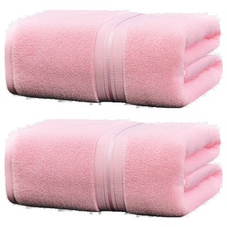 加厚浴巾，450g，酒店級，蓬鬆柔軟，觸感舒適, 粉色, 2條