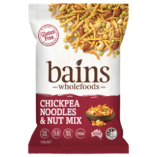 BAINS WHOLEFOODS 鷹嘴豆零食點心麵 綜合堅果 100g 無麩質, 1包