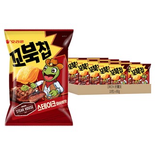 ORION 好麗友 烏龜脆片 芥末牛排, 80g, 10包