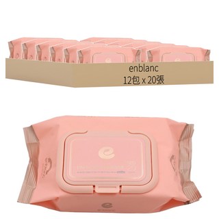 enblanc 輕柔木槿花 純水濕紙巾 掀蓋型, 63g, 1包, 12包