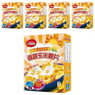 Cerear 喜瑞爾 香甜玉米脆片, 非油炸, 低脂, 含鐵、鈣, 優質燕麥纖維, 幫助消化, 非基改玉米製成, 輕薄酥脆, 185g, 5盒