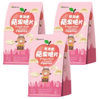 Vilson 米森 無加糖蘋果脆片 天然健康零食 無人工添加 口感酥脆 保留蘋果原味, 40g, 3袋