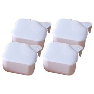 日式假牙套清潔雙層浸泡盒, 1個, 4入