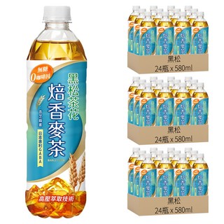 黑松茶花 焙香麥茶, 580ml, 72瓶