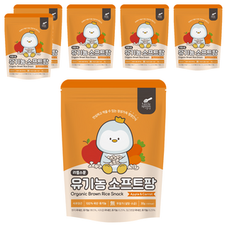 Little Spoon 寶寶爆米香 5個月以上, 蘋果胡蘿蔔, 30g, 6包