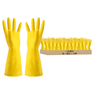 小麥購物 牛津乳膠手套 G774 67g, 黃色, 大(L), 10雙