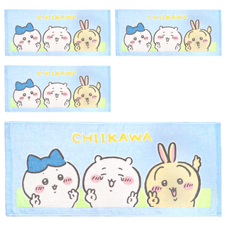Chiikawa 吉伊卡哇 卡哇毛巾 34x76cm 台灣製 100%棉, 混合顏色, 4條, 1入