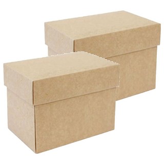 Pomei 博美 天地盒 開花型 無印牛皮 Set 10 小果醬/婚禮小物/甜點/野餐外帶盒, 棕色, 2包