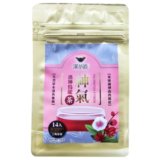 漢茶道 天然漢方草本三角茶包 神氣洛神烏龍茶 天然草本芳香迷人 清爽微酸, 4g, 14入, 1袋