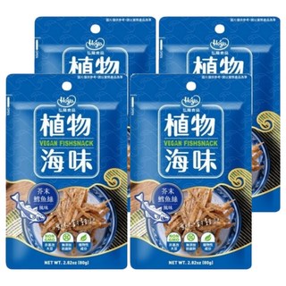 植物海味 芥末鱈魚絲, 80g, 4包