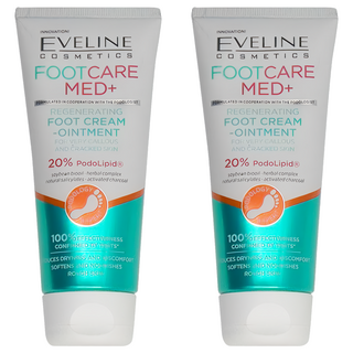 EVELINE 足部護理霜 MED+，再生足霜-軟膏，適用於老繭和皮膚龜裂, 100ml, 1入, 2條
