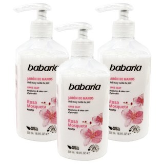 Babaria 洗手液 玫瑰果油 500ml 淨化抗菌防護, 3瓶