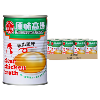 牛頭牌 原味高湯 雞肉風味, 411ml, 24罐
