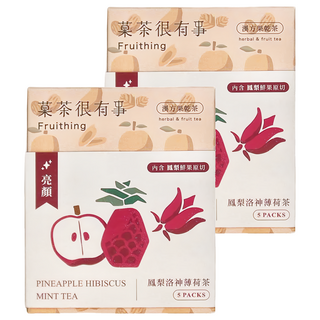 菓茶很有事 鳳梨洛神薄荷茶 內含鳳梨鮮果原切 5包 Set, 6g, 2盒