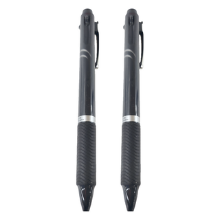 Pentel 飛龍文具 ENERGEL 極速三色筆 XBLC35, 0.5mm, 黑/紅/藍墨水, 書寫流利, 灰桿, 2支