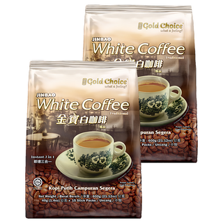 Gold Choice 金寶 即溶特濃白咖啡 600g 馬來西亞產, 40g, 15入, 2袋