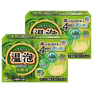 地球製藥 溫泡ONPO 森林碳酸泡澡錠 20個 (浴 檜木精油), 900g, 2組