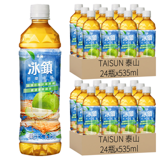 TAISUN 泰山 冰鎮芭樂綠茶, 台灣在地芭樂,清甜多汁,茉莉花香, 535ml, 48瓶